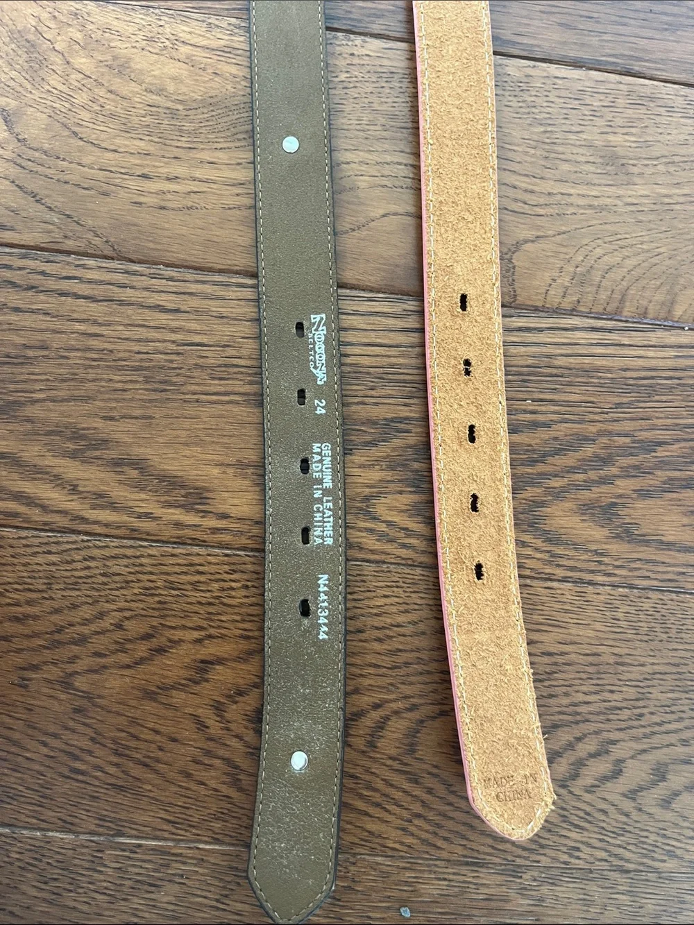 2 Nocona Western-Style Belts with Decorative Buckle size 24